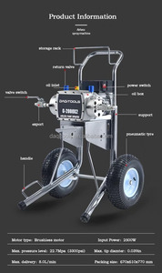 Professioneller elektrischer Airless-Farbspritzer mit Doppel-Saugrohr, 2500W, 220V/50/60Hz, DAQI <span class=keywords><strong>DQ2000</strong></span>, für Innen- und Außenwandanstriche - Product Image 5