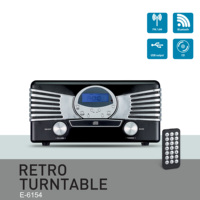Tourne-disque en vinyle Lecteur de cassettes MP3 Radio AM FM CD avec haut-parleurs stéréo intégrés