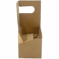 Porte-gobelet en papier jetable de qualité alimentaire avec poignée, forme rectangulaire, matériaux recyclés pour utilisation à emporter