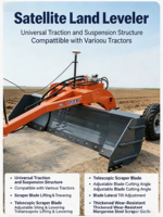 Niveleuse de terrain agricole laser Small Swan PWS330, poids 1100 kg, machine de nivellement de terrain pour l'agriculture industrielle