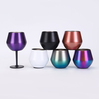 Nouvel Arrivage – Verre à Vin en Acier Inoxydable 14oz avec Base Mobile, Gobelet de Voyage Robuste Anti-Chute, Tasse Transparente Idéale pour Fêtes et Cadeaux