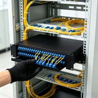 Caja Terminal de Fibra Óptica SC de 2U y 48 Puertos con Cajón Extraíble, Panel de Conexiones ODF de Alta Resistencia para Montaje en Rack, para Redes de Centros de Datos FTTH