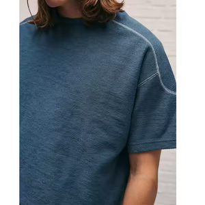 T-shirt Homme Oversize en Coton <span class=keywords><strong>Col</strong></span> Rond, Coupe Épaules Tombantes, Style Streetwear Rétro, Lavage Intense, Personnalisable, Haute Qualité - Product Image 6