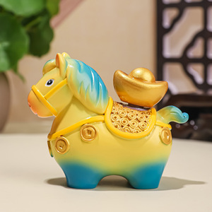 Eco-Friendly Resin Cute <strong>Horse</strong> Statue Lucky Charm Persimmon Mascot Year of <strong>Horse</strong> Collectible Figurine Promotional Gift - Product Image 1