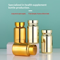 Nouvelle bouteille de 120 ml en PET doré pour médicaments, bonbons, comprimés, pastilles, capsules de Maca, avec couvercle plaqué or, vente en gros