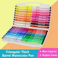 Grandes crayons aquarelles triangulaires lavables, ensemble de 24 et 36 couleurs pour enfants, étudiants, dessin et coloriage