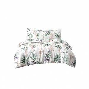 Set Copripiumino Floreale 3 Pezzi 100% Cotone con Lenzuolo con Angoli e Federe 100TC Biancheria da Letto di Lusso - Product Image 1