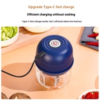 Mini robot culinaire manuel électrique en acier inoxydable type-c rechargeable sans fil broyeur de fruits et légumes PP pilon presse-ail