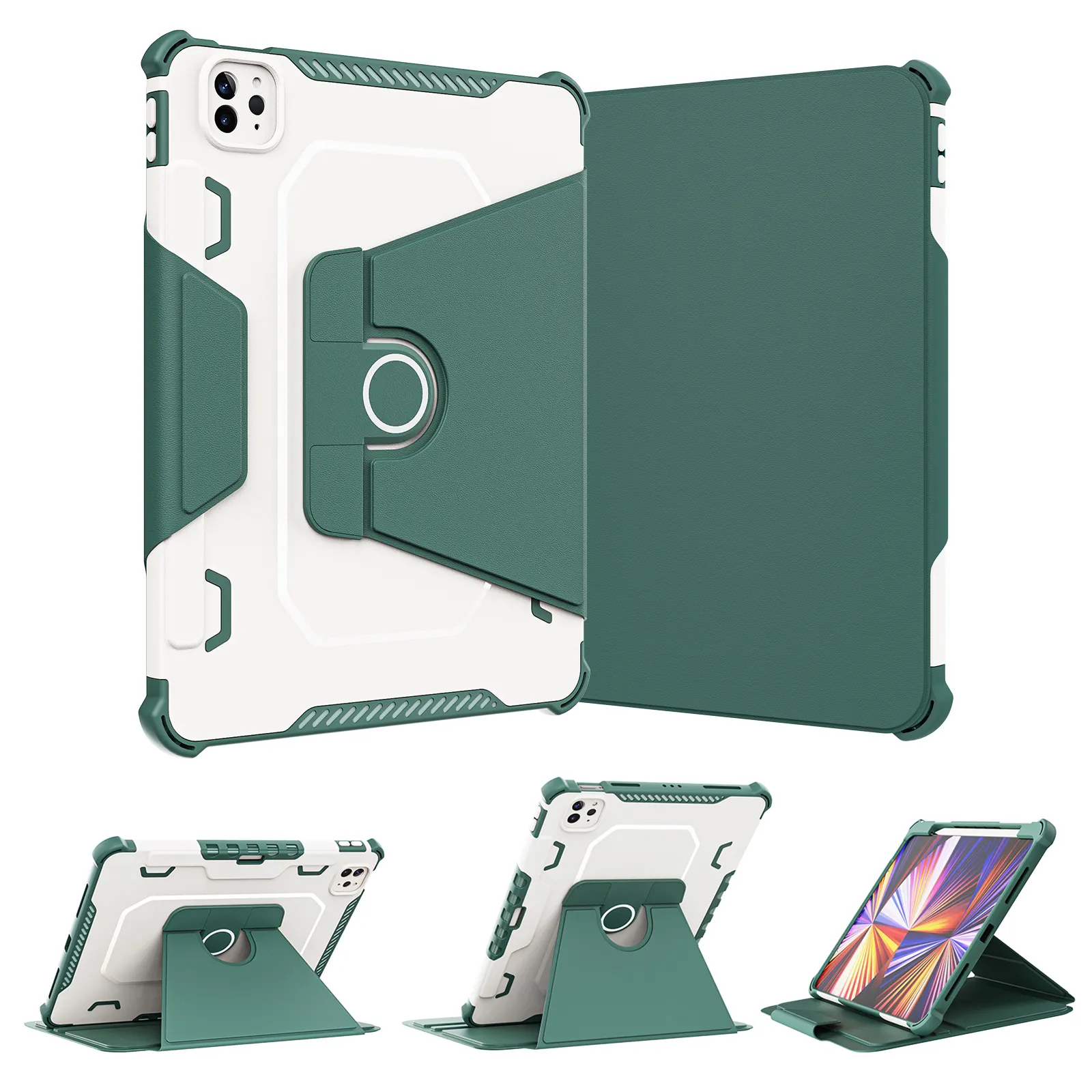 Usine en gros Rotation à 360 degrés pour armure housse de tablette en cuir support Anti-vibration étui pour ipad 10.2 pouces étui