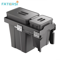 Cubo de Basura Extraíble Bajo Mueble, 18 Litros, Negro, Gran Capacidad, Cubo de Basura Integrado para Cocina, Cubo de Basura Oculto Extraíble