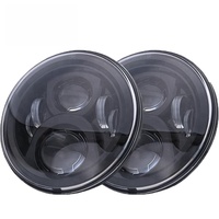 Accessoires automobiles : Phare LED avec anneau halo, clignotant, feu de brouillard, DRL 7 pouces 60W H4 H7 universel 12V 10000 Lumens Nouveau IP67