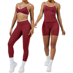Conjunto <span class=keywords><strong>de</strong></span> entrenamiento sin costuras para mujer, traje <span class=keywords><strong>de</strong></span> Yoga <span class=keywords><strong>de</strong></span> bloque <span class=keywords><strong>de</strong></span> Color, Sujetador deportivo sin espalda, camiseta sin mangas con mallas o pantalones cortos, ropa <span class=keywords><strong>de</strong></span> Fitness <span class=keywords><strong>de</strong></span> 2 piezas - Product Image 1