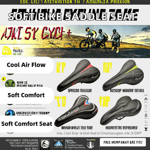 Nuevo sillín de bicicleta simple y ventilado, sillín de ciclismo de carretera, cojín transpirable de plástico/PVC suave para ciclismo - Product Image 2