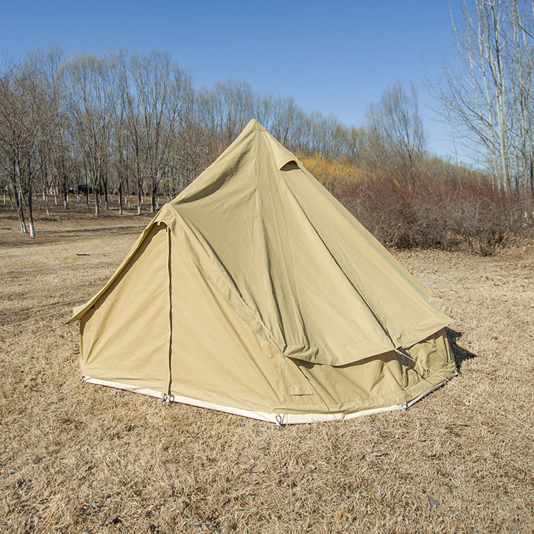 3m Beige Color Fireproof Bell Yurt Tent Camping Tripod Steel Frame Teepee 320gsm