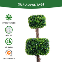PZ-1-160 Ruopei 120cm Herbe artificielle verte en forme carrée, feuilles en plastique, décoration intérieure et extérieure