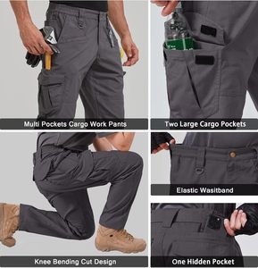 <strong>Mens</strong> Durable Ripstop Waterproof Lightweight Tactical Outdoor Hiking 65% Polyester 35% Cotton Work Pants <strong>Cargo</strong> with Pockets - Product Image 4