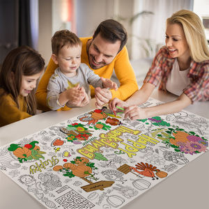 Nappe de peinture DIY pour enfants - Toile de coloriage lavable et non toxique pour les <span class=keywords><strong>vacances</strong></span>, les fêtes et les activités familiales - Product Image 4