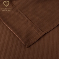 Drap de lit en microfibre brossé, ensemble de literie teint solide à rayures, avec comptage de 1800 fils, 15 pièces