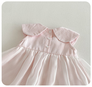 Vestito Estivo 2026 in Cotone a Rete Stile Coreano Dolce e Carino per Neonate, Tutina Principessa a Maniche Corte, Abbigliamento per Bambine - Product Image 3