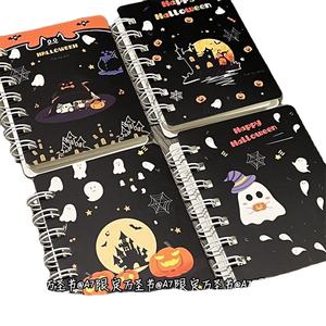 Halloween-Themen Spiralblock <span class=keywords><strong>A7</strong></span>-Größe mit Kürbis-Hexe-Fledermaus-Cover 60 Innenseiten Dickes Papier Kindergeschenk - Product Image 2