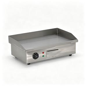 Plancha eléctrica comercial de acero inoxidable de 2600W con superficie plana, de alta temperatura y antiadherente para cocina de restaurante. - Product Image 1