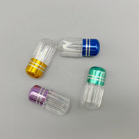 En stock, petite bouteille en acrylique en forme de capsule, vente en gros, plusieurs couleurs, boîte de rangement pour pilules en plastique pour les voyages et la maison