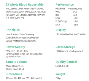 Smpet-50 수의사 혈액 세포 카운터 <span class=keywords><strong>5</strong></span> 부분 차동 Smpet-30 클리닉 및 실험실에 대한 수의사 동물 CBC 자동 혈액학 분석기 - Product Image 4