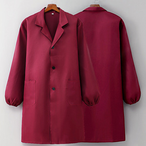Tablier long sans doublure pour homme avec logo personnalisé, vêtements de travail pour <span class=keywords><strong>chef</strong></span> à manches longues, protection du travail, fin et léger pour l'été, logo personnalisé - Product Image 2