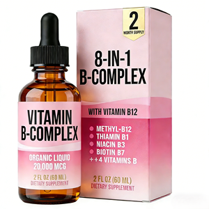 Suplemento Líquido <span class=keywords><strong>Natural</strong></span> de Vitamina <span class=keywords><strong>B</strong></span> Complejo 8 en 1 de Marca Privada ODM, Gotas Líquidas Orgánicas para el Apoyo Inmunológico y Cerebral - Product Image 1