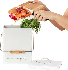 Stainless steel worm farm trash bin for kitchen and bathroom bokashi compost bin