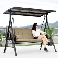 Meubles d'hôtel en plein air confortables canapé en rotin mobile double siège, balançoire en osier pour jardin, patio
