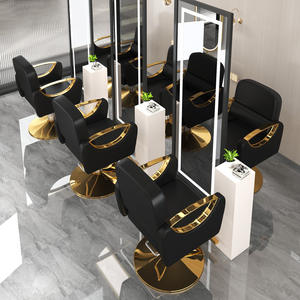 Fauteuil de Barbier Moderne Réglable de Luxe en Cuir Synthétique Mobilier de Salon Construction en Acier Inoxydable Rotation à 360 Degrés - Product Image 1