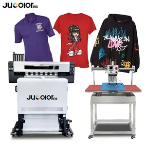 Jucolor 60cm 3 heads i3200 roll to roll uv dtf sticker printing with laminator for Christmas Rub on Transfers for Crafting uv dt