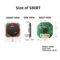 Módulo de Sensor de Huellas Dactilares Semiconductor Capacitivo Ultrafino S80RT con 50 Plantillas e Interfaz UART para Sistemas de Control de Acceso
