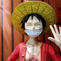 Estatua de Resina de Fibra de Vidrio Esculpida a Prueba de Agua de Monkey D. Luffy de One Piece, Figura de Anime Coleccionable de Tamaño Real 1:1 para Decoración