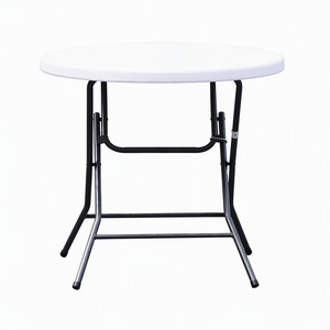 Autres meubles d'extérieur - Table pliante ronde tout-en-un portable - Table pliante en plastique blanc - Product Image 1