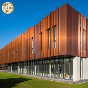 2025 Mới Hiện Đại Mặt Tiền Thiết Kế Bên Ngoài Không Thấm Nước Chống Cháy Nhôm Tường Ốp Nhôm Veneer Rèm Tường - Product Image 1