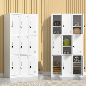 Casier de rangement métallique à 9 portes en acier démontable pour employés, casier de gym avec serrure à clé - Product Image 1