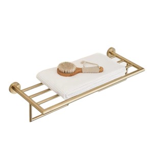 Porte-serviettes mural en acier inoxydable doré pour salle de bain, barre à serviettes simple couche - Product Image 3