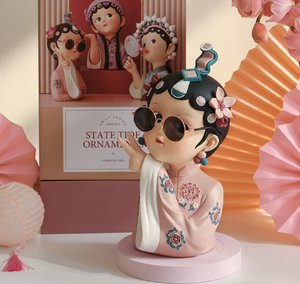 Escultura de Resina Pintada a Mano de Niña de la Ópera de Pekín, Estilo Chino, Tendencia Nacional, Arte, Regalo, Decoración para el Hogar - Product Image 2