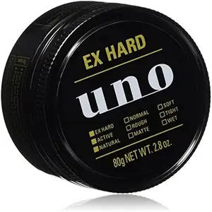 日本UNO 80g Ex硬哑光天然头发造型蜡粘土男士长发