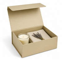 Boîte en kraft personnalisée FUSSEN avec logo, couvercle magnétique, emballage plat, pliable, design pliable, boîte cadeau pour boutique