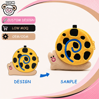 Dompet Koin Boneka Siput Custom, Kantong Penyimpanan Resleting Fungsional, Tas Boneka Lucu, MOQ Rendah