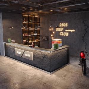 Bancone in MDF Stile Industriale Retrò per Bar Palestra Ristorante <span class=keywords><strong>Hotel</strong></span> Centro Commerciale <span class=keywords><strong>Reception</strong></span> Cassa Griglia Hot Pot - Product Image 5