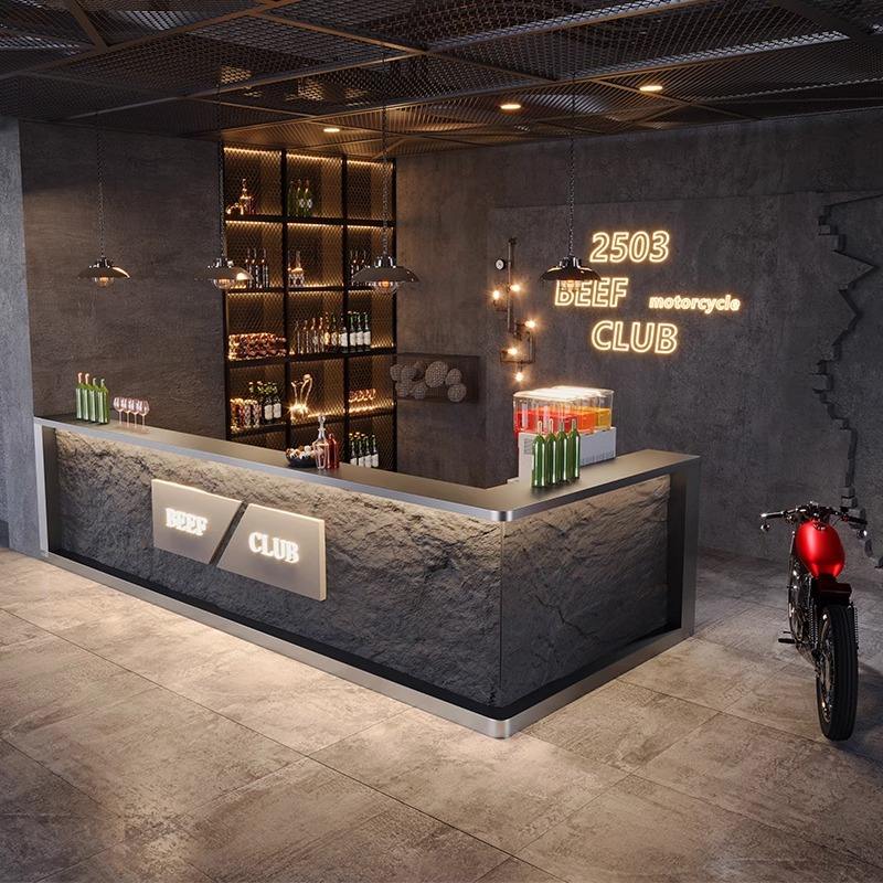 Restro Counter Industrial Retro Style MDF Counter for Bar Gym Restaurant Hotel Mall ...