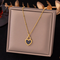 Collier en acier inoxydable de luxe exquis pour enfants, chaîne de clavicule simple et originale, pendentif plaqué or