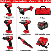 Kit d'outils 9-en-1 sans fil à batterie lithium-ion : Meuleuse d'angle, Perceuse sans fil, Visseuse électrique - Personnalisable OEM en acier inoxydable