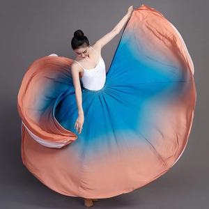 للبيع بالجملة أداء متدرج للرقص الشرقي بالألوان من لهب دائرة نصف تنورة طويلة - Product Image 4