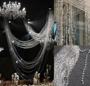 Décorations de mariage et d'événements : Rideaux perlés, décorations de <span class=keywords><strong>plafond</strong></span> de scène, décorations d'arche, suspensions de fond et fournitures - Product Image 6