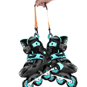 Patines en línea OEM negros y verde azulado con ruedas de 80 mm ajustables para adultos, para deportes de patinaje sobre ruedas. - Product Image 1